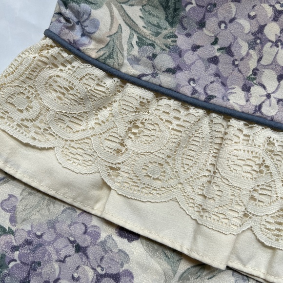 2 Vintage Jessica McClintock Pillowcases Purp Ruffled Lace Floral Pillowcases - Picture 4 of 9